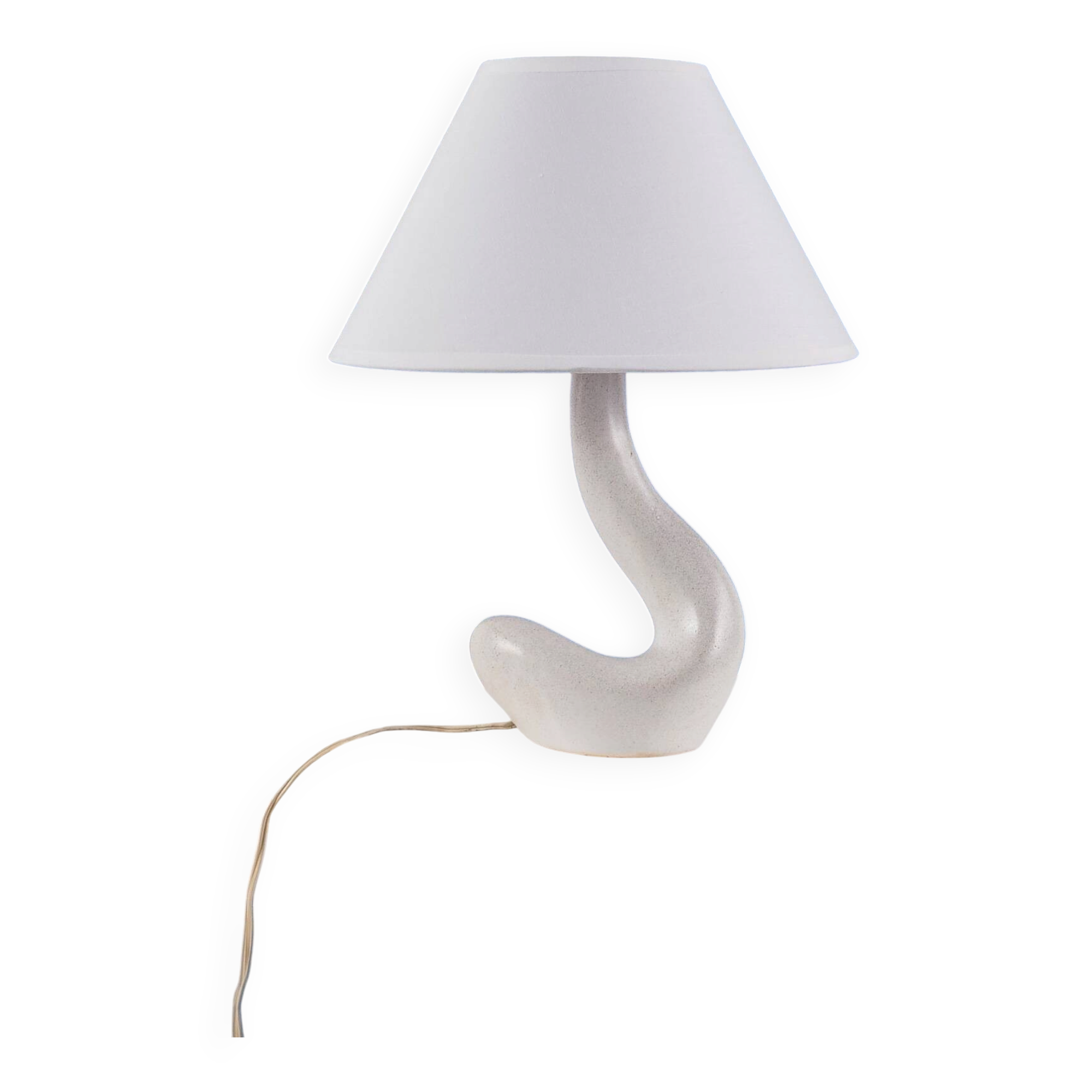 French work - free-form ceramic lamp - france, circa 1950