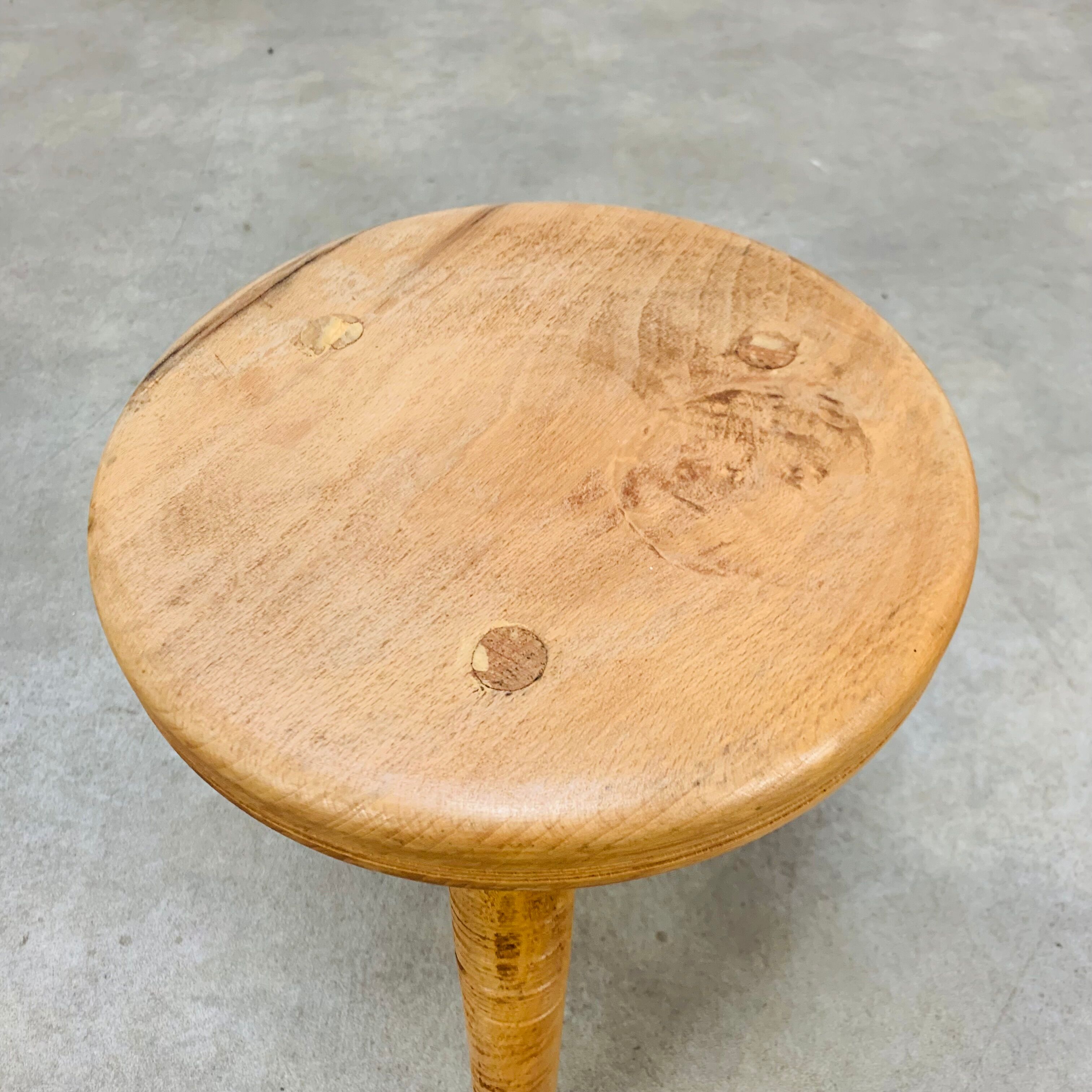 Vintage wooden tripod stool