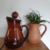 Amber glass pitcher