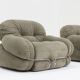 Vintage Adriano Piazzesi Okay armchairs 1970s Italy, set of 2