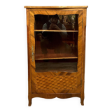 Bibliothèque Louis XV en marqueterie de bois précieux vers 1850