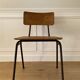 Industrial chair, vintage school chair, wood and metal