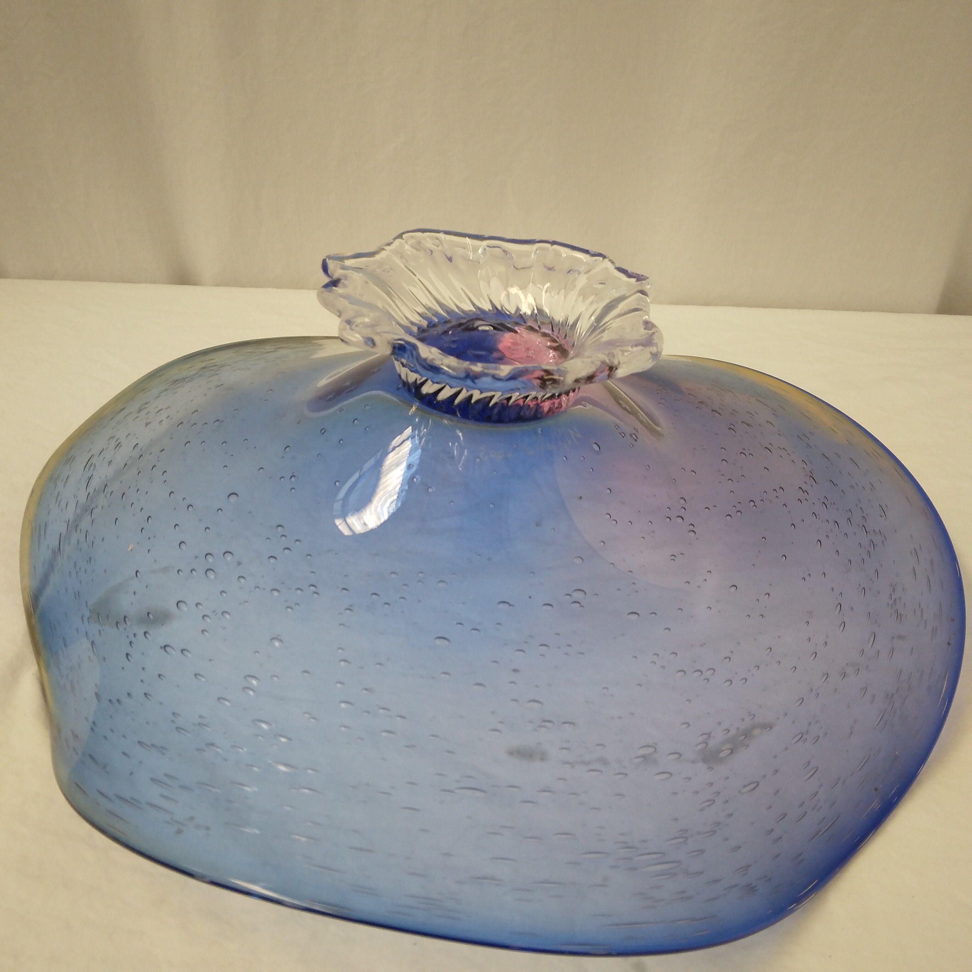 Fruit cup in blown glass signed