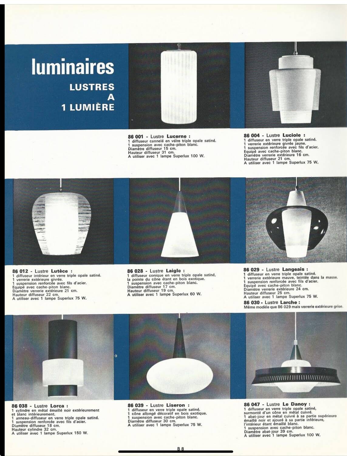 Vintage suspension light in opaline by Louis Kalff for Philips from 1968.