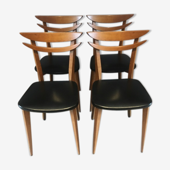 Suite of 4 scandinavian chairs