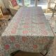 Large "Simrane" tablecloth - Printed - Raspberry and turquoise - 240x350cm