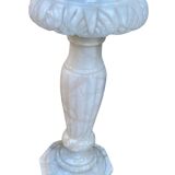 Set of two alabaster and wood columns on old marble