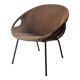 Fauteuil design en daim marron circle ballon de Lusch & Co, Allemagne 1970
