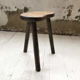Handcrafted oak bean-shaped stool