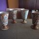 Set of 4 mazagrans in glazed terracotta - 1970s
