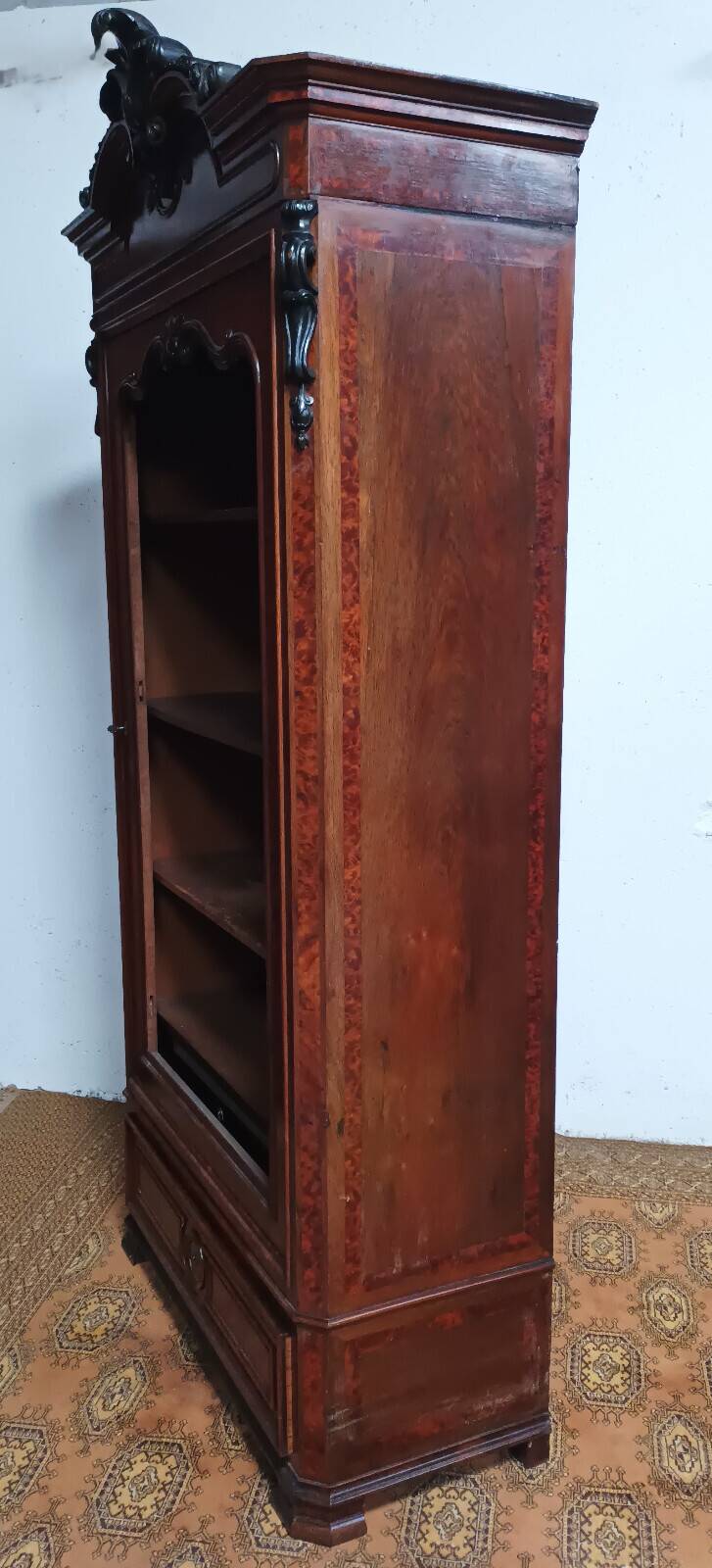 Library from the Napoleonic III era in thuya burl.