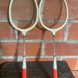 Vintage 70s GEGE Plastic + Metal Badminton Racket Pair