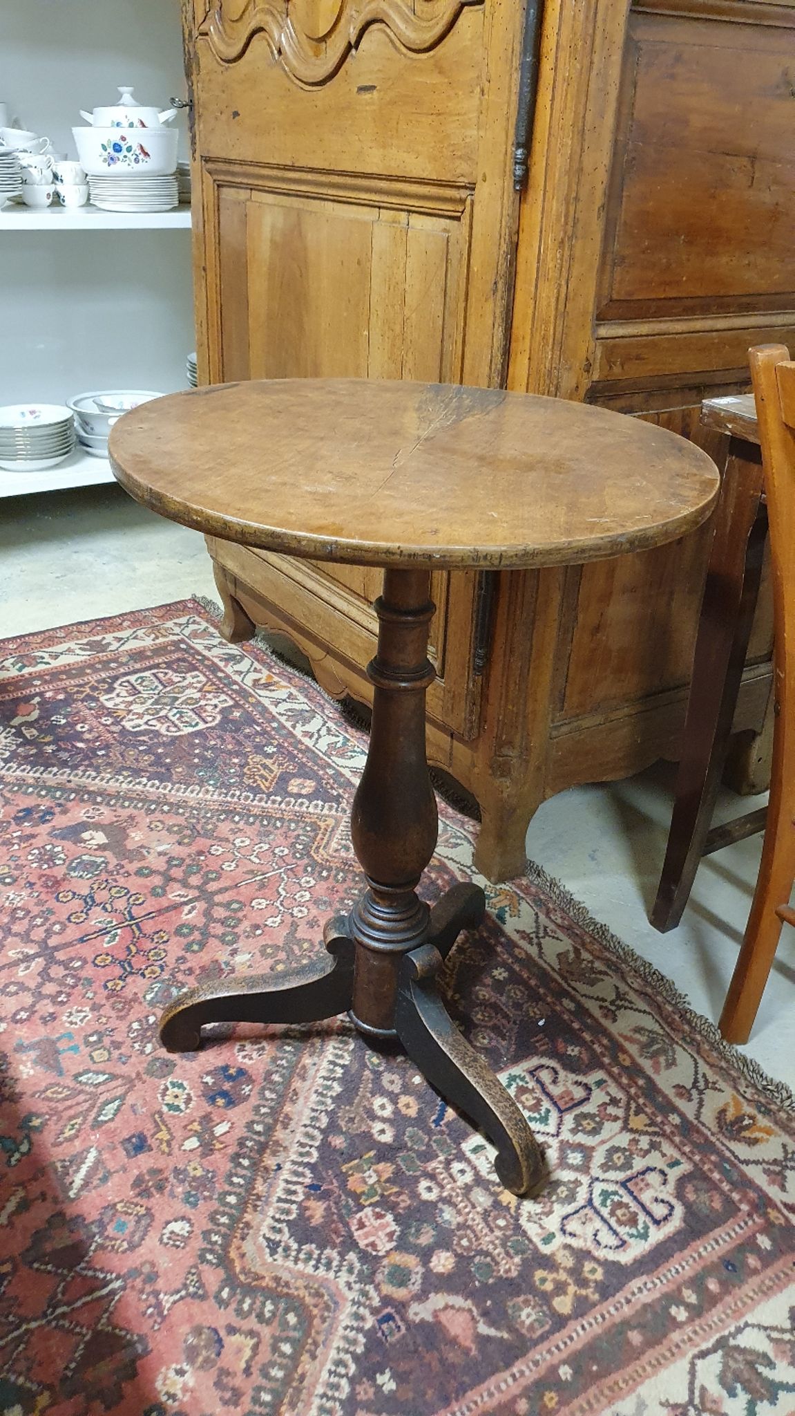 Walnut pedestal table