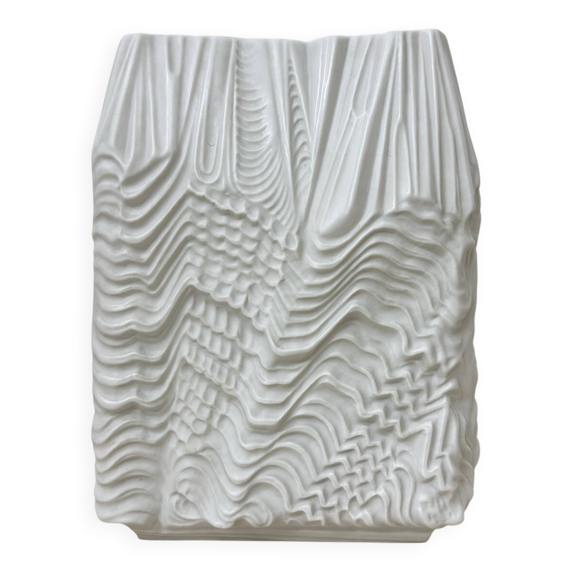 Rare Large Porcelain Rare White ‘Kaskade’ Vase – Martin Freyer for Rosentha