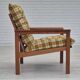 1970s, Danish lounge chair, original condition, furniture wool fabric, teak wood.