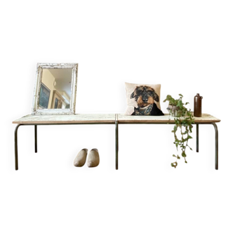 Old school bench with a patina