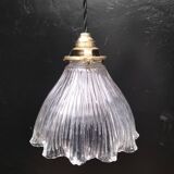 Holophane glass pendant light