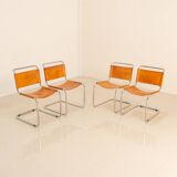 4 "S33" cognac leather chairs by Mart Stam for Fasem 80's