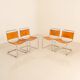 4 "S33" cognac leather chairs by Mart Stam for Fasem 80's