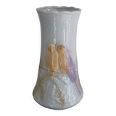 Glazed earthenware vase with "birds" decoration, Manufacture of Salins-les-Bains.