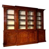 Mahogany bookcase with projection