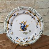 Hand-painted plate with old Moustiers decor