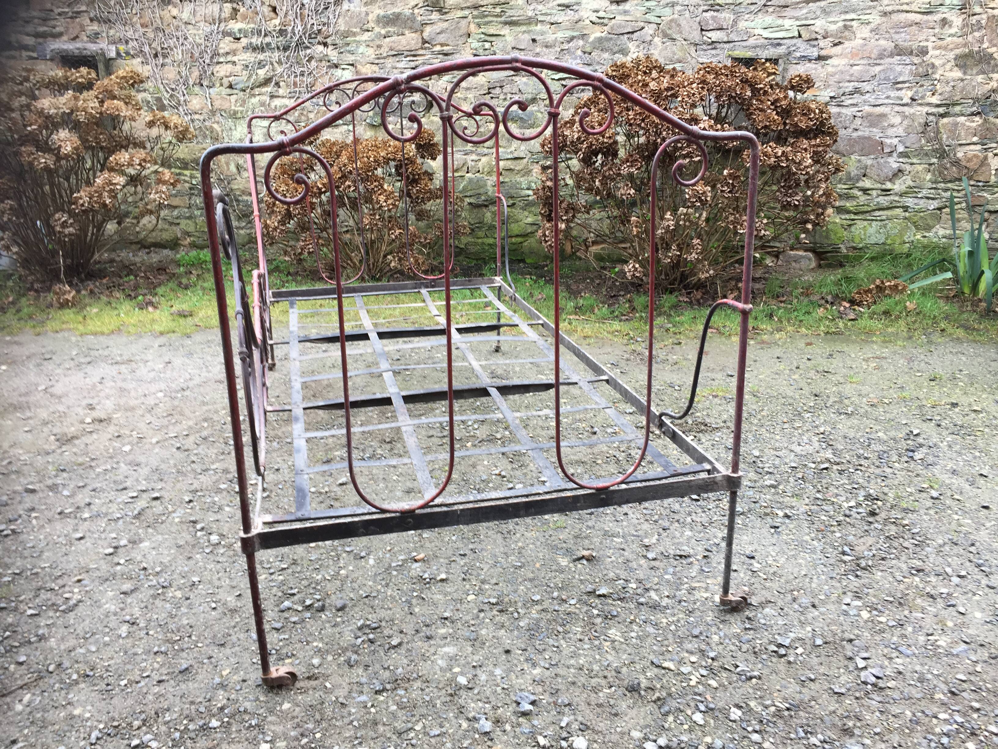 Folding wrought iron bed Napoleon III