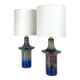 Paire de Lampes à poser en céramique Einar Johansen, Soholm, Danemark, 1960, Space Age