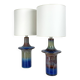 Pair of Einar Johansen ceramic table lamps, Soholm, Denmark, 1960s, Space Age