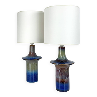 Paire de Lampes à poser en céramique Einar Johansen, Soholm, Danemark, 1960, Space Age