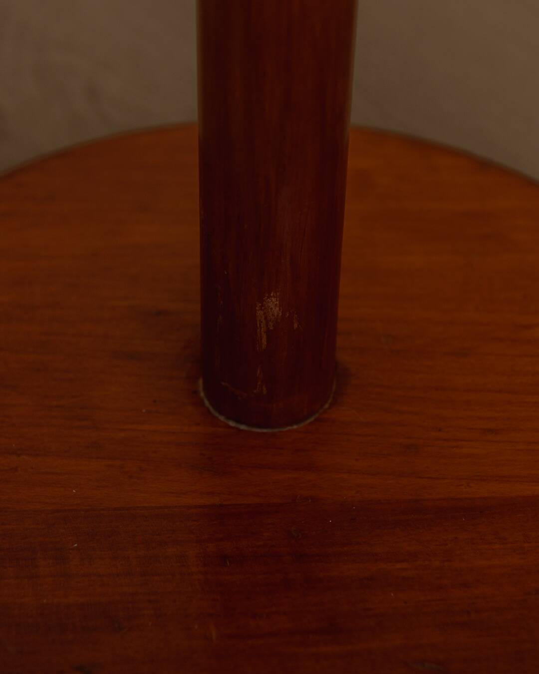 Lampe de sol en teck vintage avec abat-jour en tissu, années 1960-70.