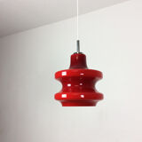 Original German Red Opal Glass Hanging Light, Made by Peill & Putzler, Germany