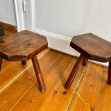 Pair of handmade tripod stools