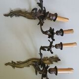 Pair of Louis XV bronze wall lamps
