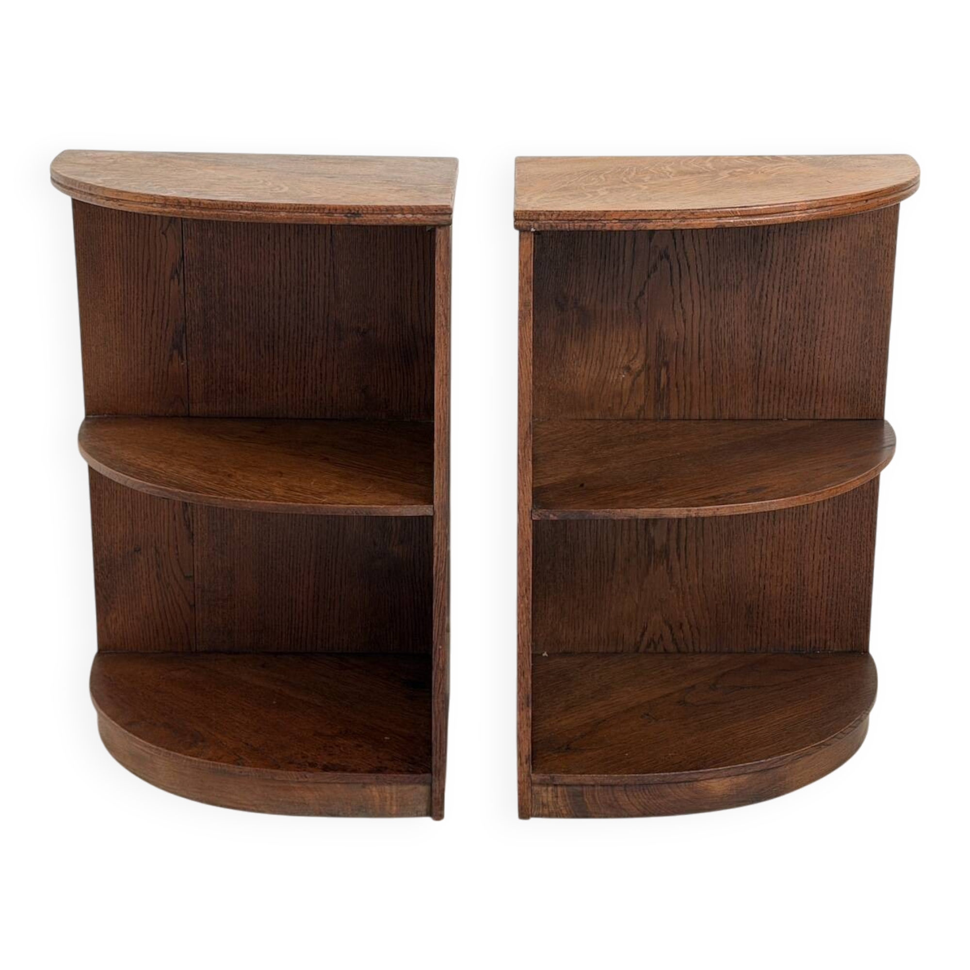 Pair of vintage 1950s corner side tables.