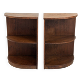 Pair of vintage 1950s corner side tables.