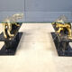 Brass and marble jaguar coffee table, 1970s