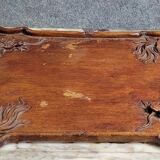 Asie Vers 1900 : plateau aux dragons en bois exotique