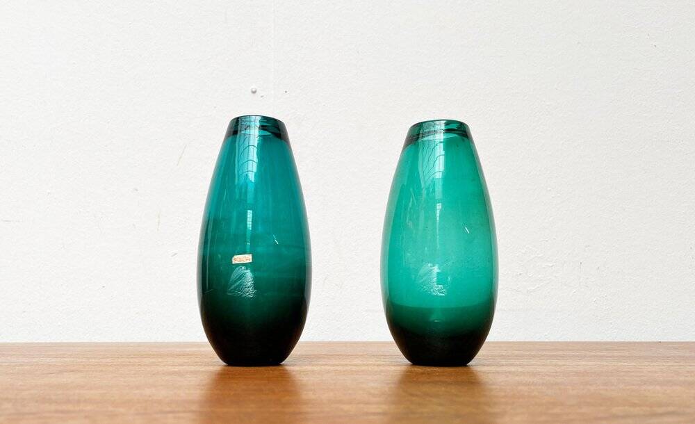 Mid-century German glass vases by Karl Friedrich Glas, 1960s, set of 2.