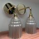 Duo of Art Deco tulip wall lights
