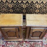 Pair of rustic oak bedside tables