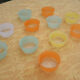 10 ancient colored glass ramequins Duralex for calvé oil