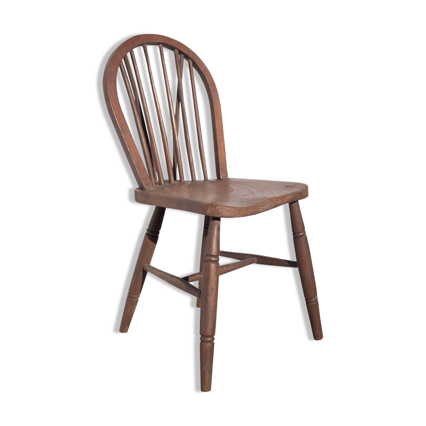 Stamped curved wooden chair, 40s, bistro chair, Windsor chair, extra chair