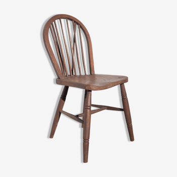 Stamped curved wooden chair, 40s, bistro chair, Windsor chair, extra chair