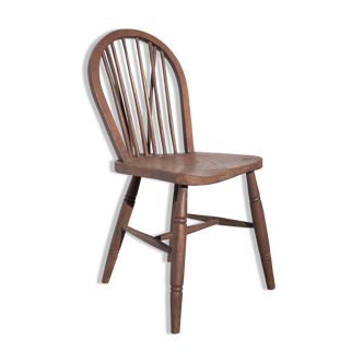 Stamped curved wooden chair, 40s, bistro chair, Windsor chair, extra chair