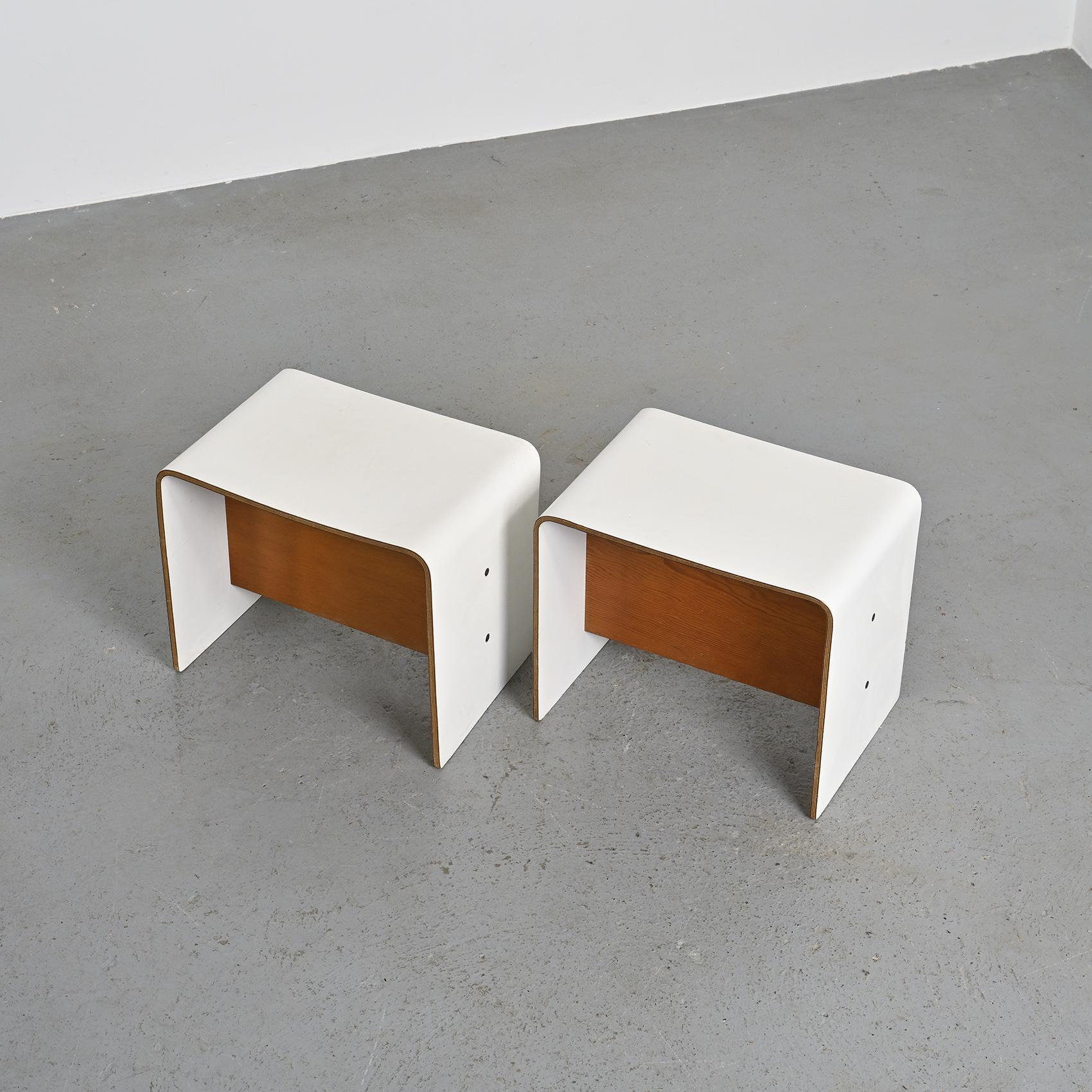 Pierre Guariche, pair of bedside tables for La Plagne, circa 1968