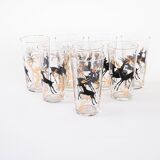 Set of eight glasses, Danish design, 1970s, manufactured in Denmark