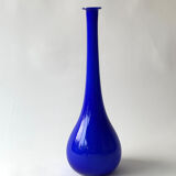 Large Murano blown glass bud vase, cobalt blue, 50cm