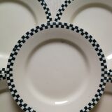 Set of 8 dessert plates Damier Terre de fer