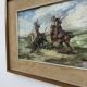 Tableau huile scène camarguaise 20ème